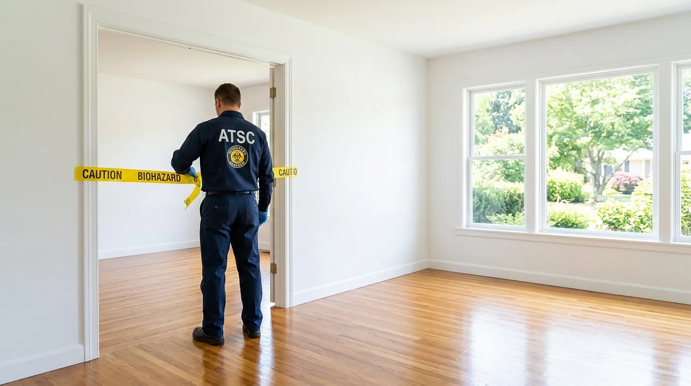 Certified biohazard cleanup crew performing Decomposition Cleanup in Cheverly